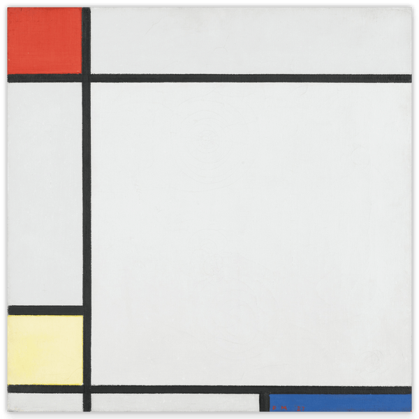 Piet Mondrian - Quadratische Komposition - Geometrie in Rot, Gelb, Blau