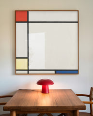 After Hover: Piet Mondrian - Quadratische Komposition - Geometrie in Rot, Gelb, Blau