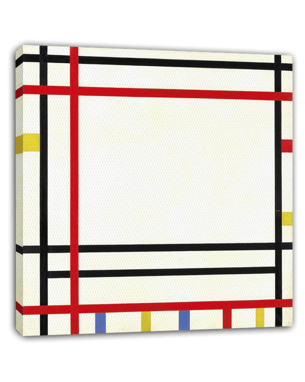 Piet Mondrian - Rot-Schwarze Gitter Komposition - Bunte Geometrie