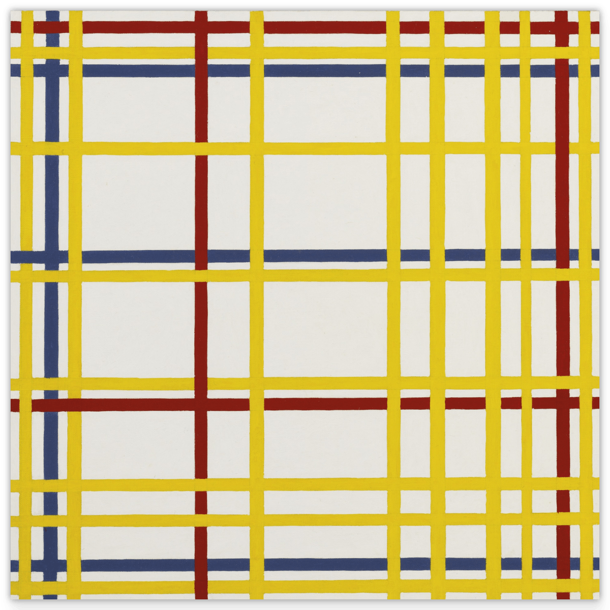 Piet Mondrian - Geometrische Komposition mit gelben Streifen