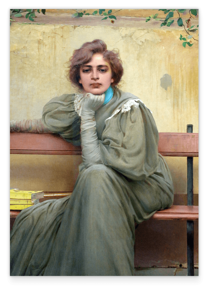 Vittorio Matteo Corcos - Dreams - Seated Woman in a Thinking Pose