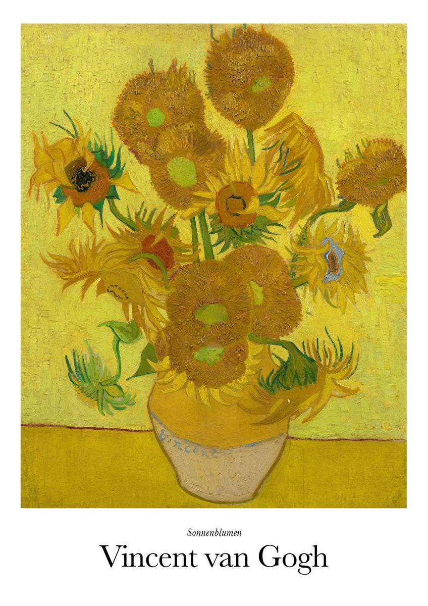 Ensemble de 3 affiches : Œuvres classiques de Vincent van Gogh - Tournesols, Autoportrait et La Chambre