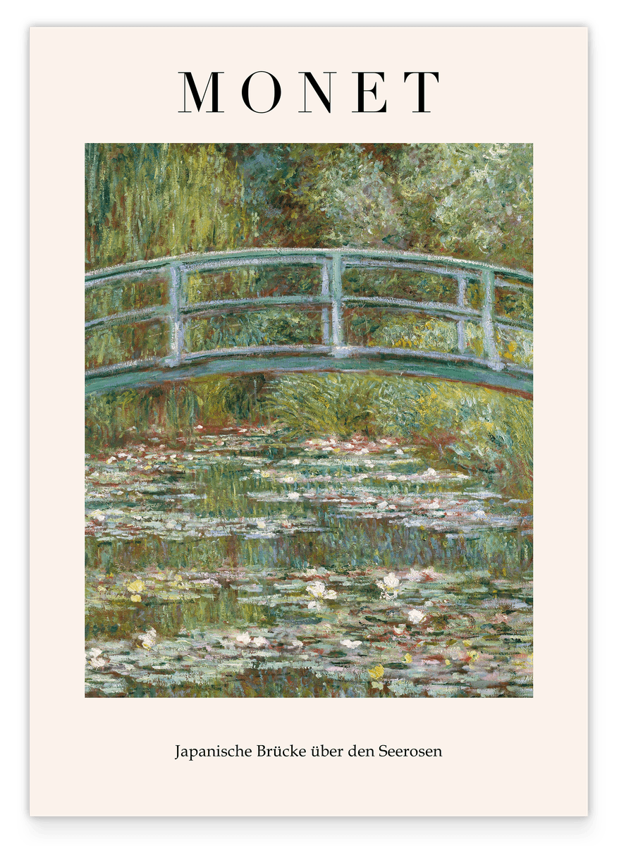 Claude Monet - Museum Poster Japanese Bridge over the Water Lilies
