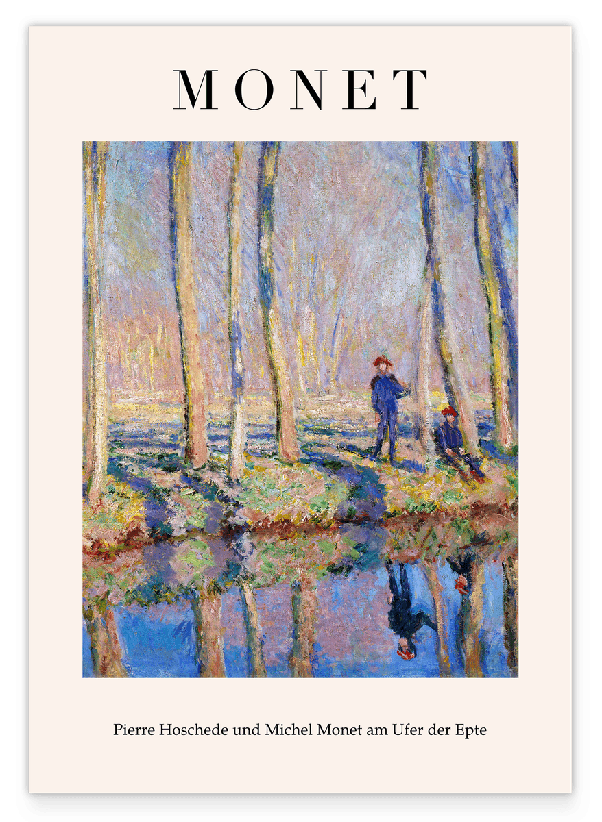 Claude Monet - Museum poster Pierre Hoschede and Michel Monet on the banks of the Epte