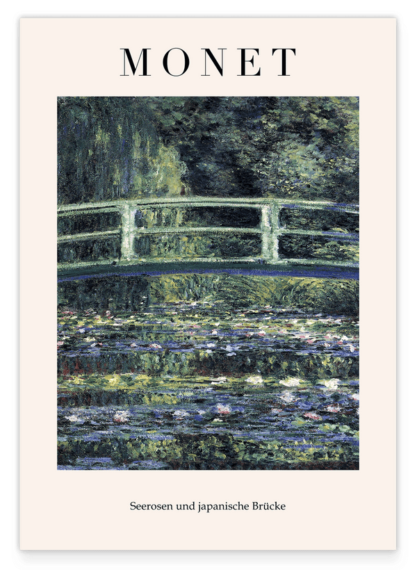 Claude Monet - Museum-Poster Seerosen und japanische Brücke