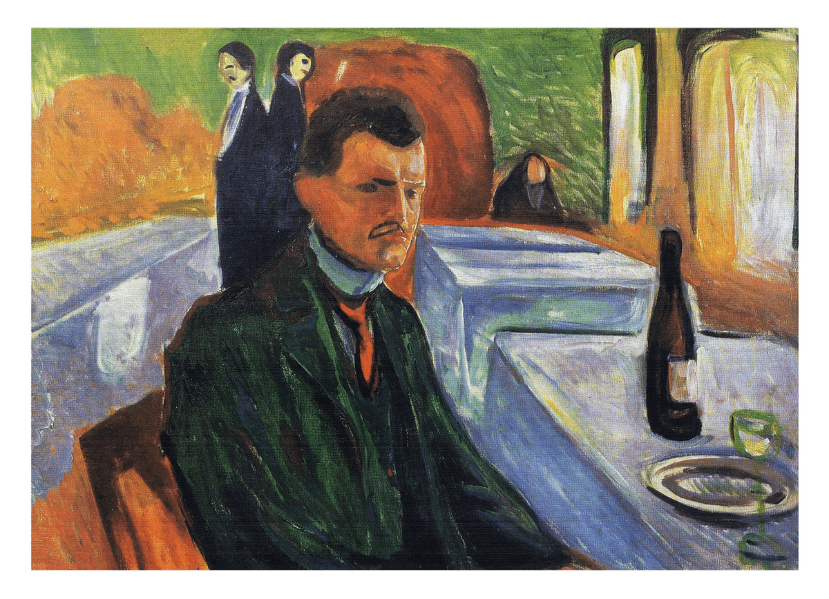 Edward Munch - Self-Portrait with a Bottle of Wine