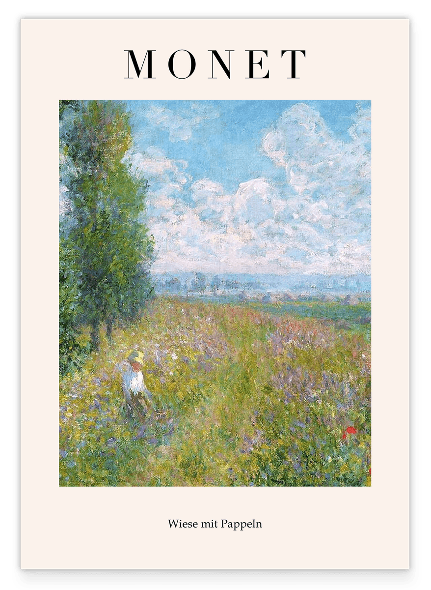 Claude Monet - Museum Poster Meadow with Poplars