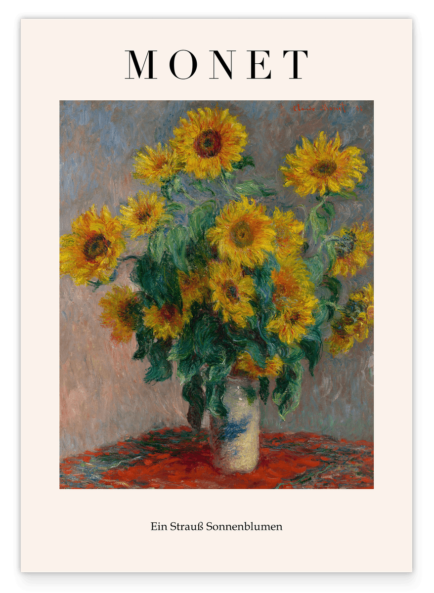 Claude Monet - Museum Poster: A Bouquet of Sunflowers