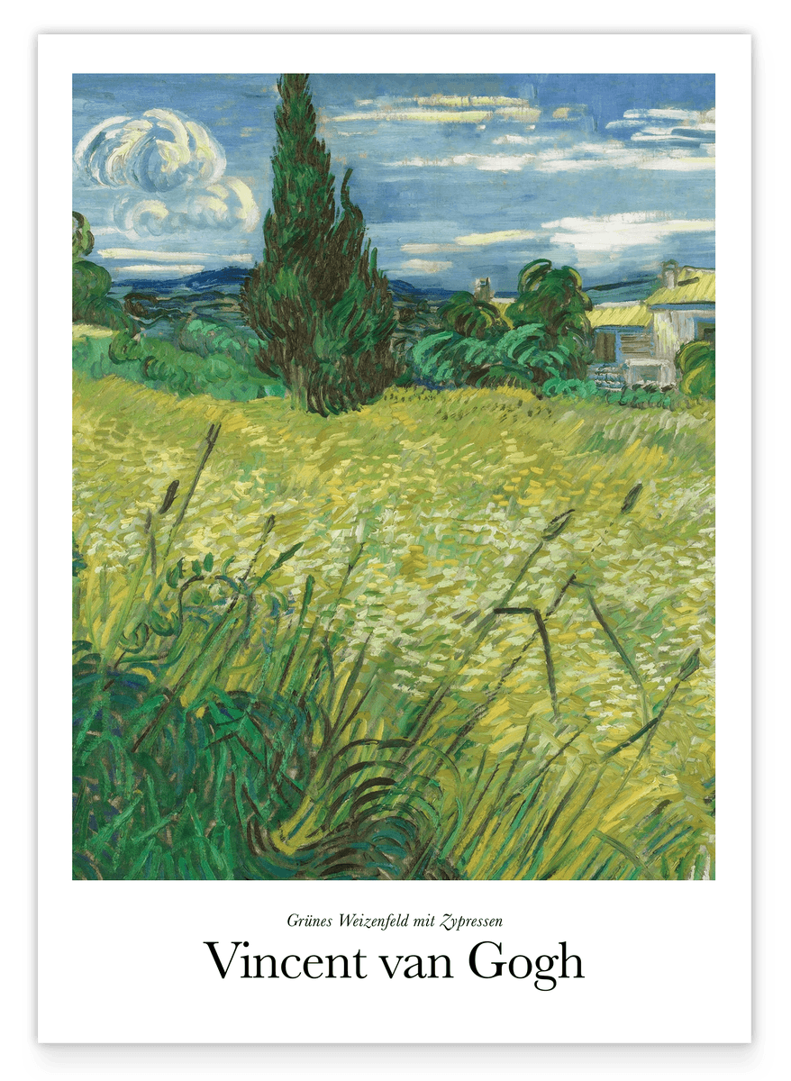 Vincent van Gogh - Museum-Poster Grünes Weizenfeld mit Zypressen