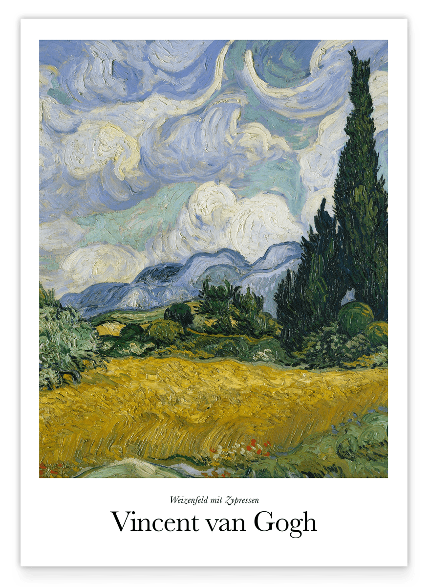 Vincent van Gogh - Museum Poster Wheat Field with Cypresses