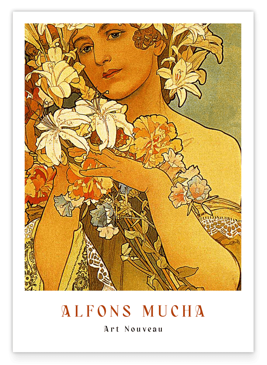 Alfons Mucha - Museum-Poster Frau mit Blumen I