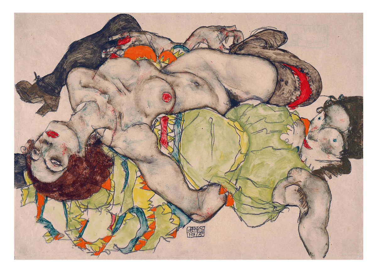Egon Schiele - Sich liebende Frauen