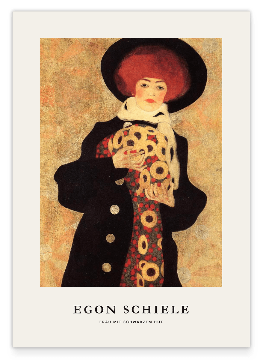 Egon Schiele - Museum Poster I Woman with Black Hat