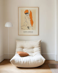 After Hover: Egon Schiele - Museum Poster I Standing Nude with Orange Drapings