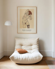After Hover: Egon Schiele - Museum Poster I Standing Nude in Black Stockings