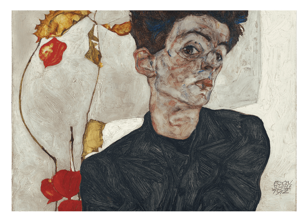 Egon Schiele - Selbstportrait mit Physalis