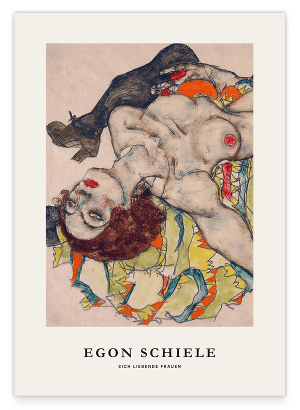 Egon Schiele - Museum-Poster I Sich liebende Frauen