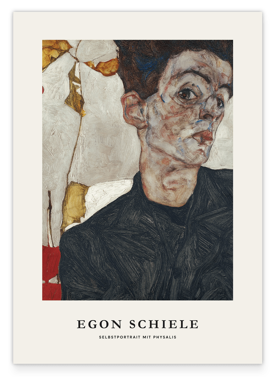 Egon Schiele - Museum-Poster I Selbstportait mit Physalis