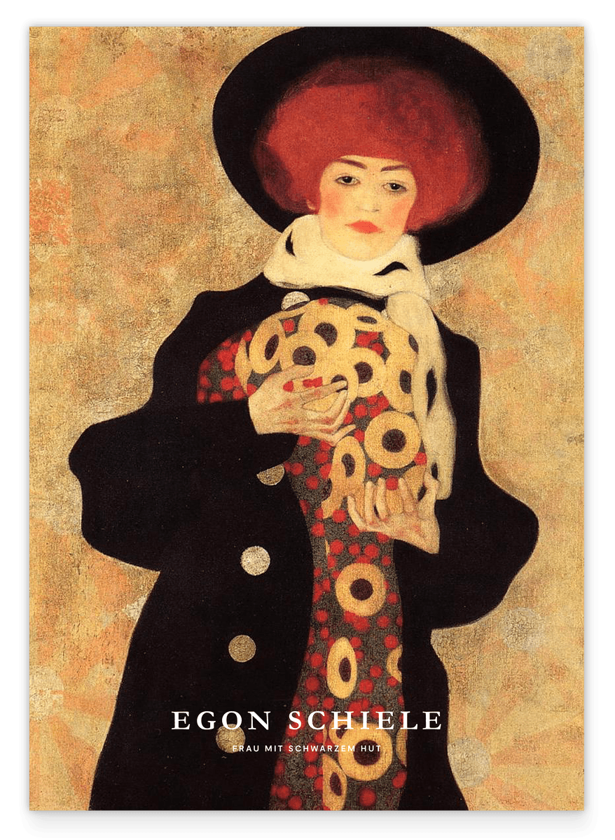 Egon Schiele - Museum Poster II Woman with Black Hat