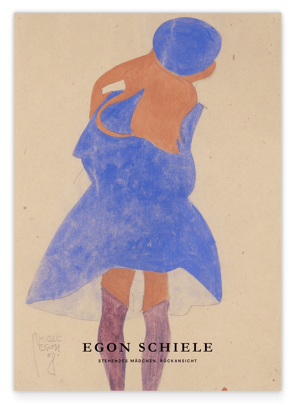 Egon Schiele - Museum-Poster II Stehendes Mädchen, Rückansicht