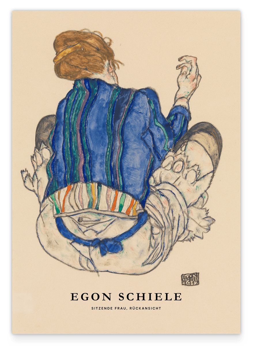 Egon Schiele - Museum Poster II Seated Woman, Rear View