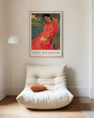 After Hover: Paul Gauguin - Museum Poster Woman in a Red Dress