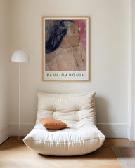 After Hover: Paul Gauguin - Museum Poster: A Tahitian woman with a flower in her hair