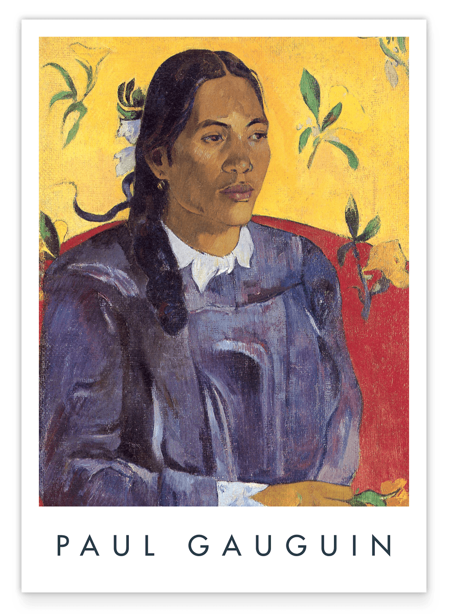 Paul Gauguin - Museum-Poster  Frau mit Blume