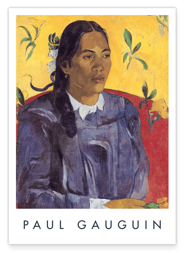 Paul Gauguin - Museum-Poster  Frau mit Blume