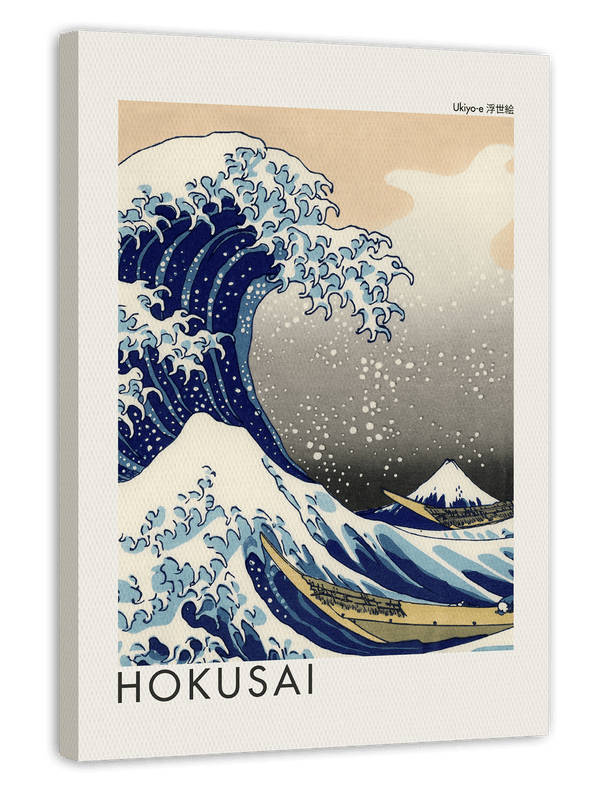 Katsushika Hokusai - Museum-Poster Die Welle - Unter der Welle vor Kanagawa (Kanagawa Oki Nami Ura) oder: "Die Große Welle"