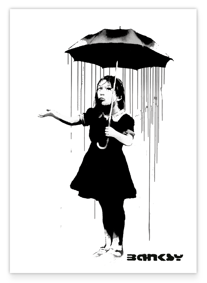 Banksy - Museum-Poster Mädchen im Regen