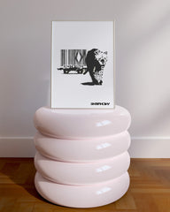 After Hover: Banksy - Museum-Poster Leopard mit Strichcode - Konsumkritik
