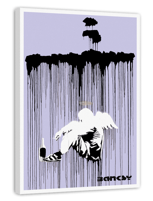 Banksy - Museum-Poster Alkoholismus - Engel im Regen