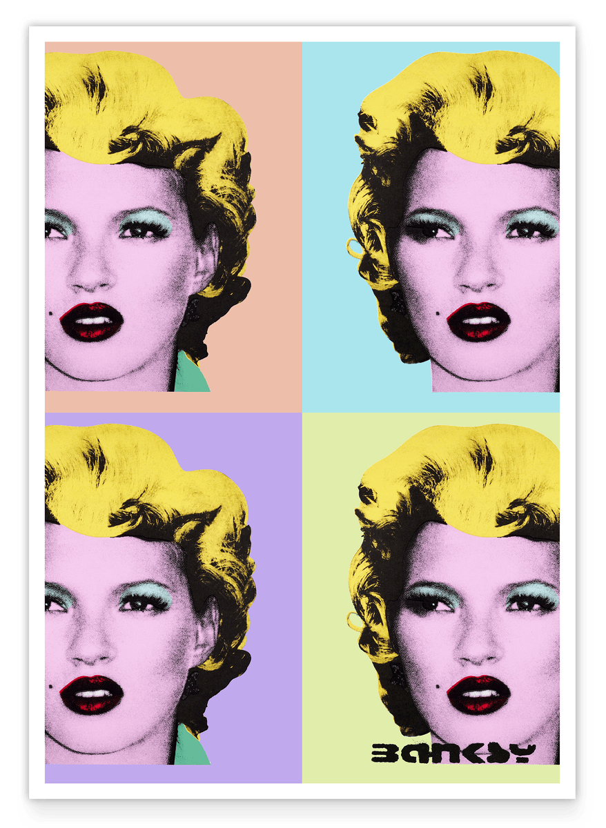 Banksy - Museum Poster 4 x Kate Moss in the Pop Art style of Marilyn Monroe