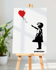 After Hover: Banksy - Museum-Poster Mädchen mit Luftballon in Herzform