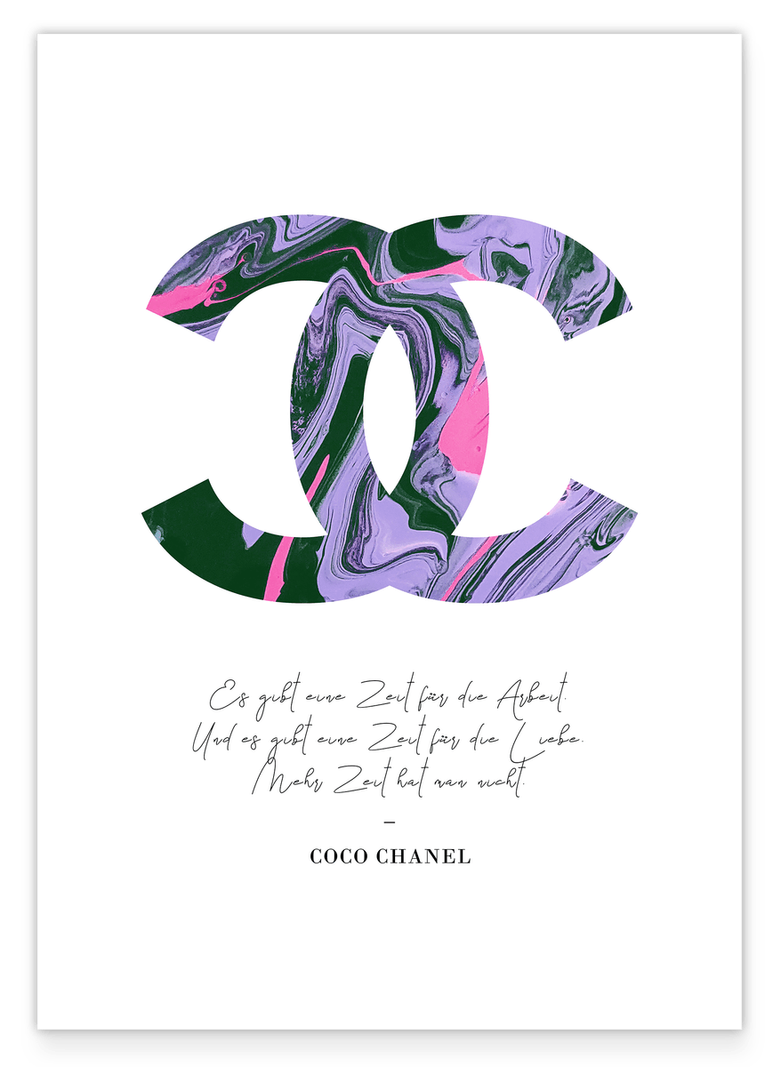Quote by Coco Chanel - fashion icon - 80s pattern