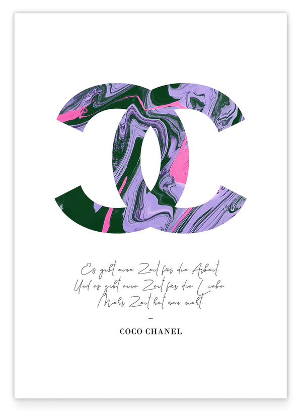 Quote by Coco Chanel - fashion icon - 80s pattern