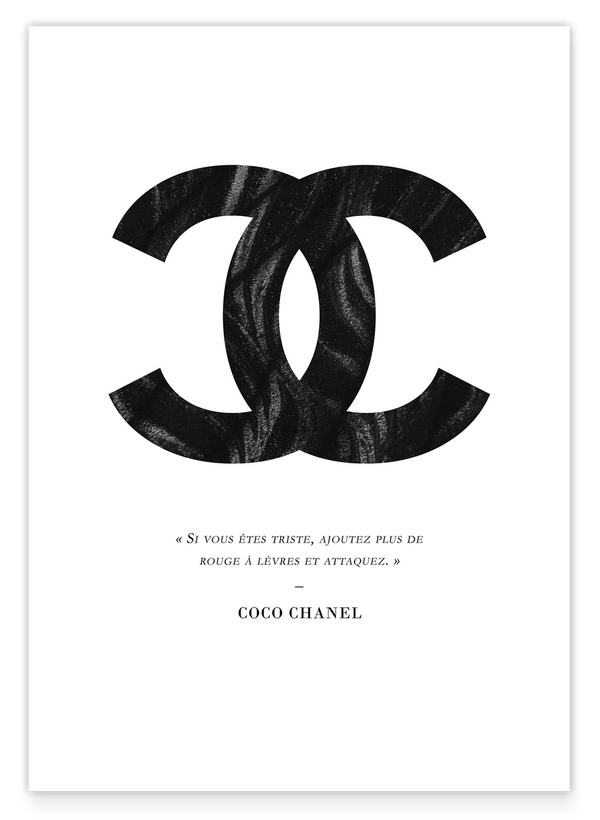 Quote by Coco Chanel - Fashion art print in black and white
