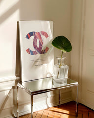 After Hover: French quote by Coco Chanel - Fashion logo in pastel colors