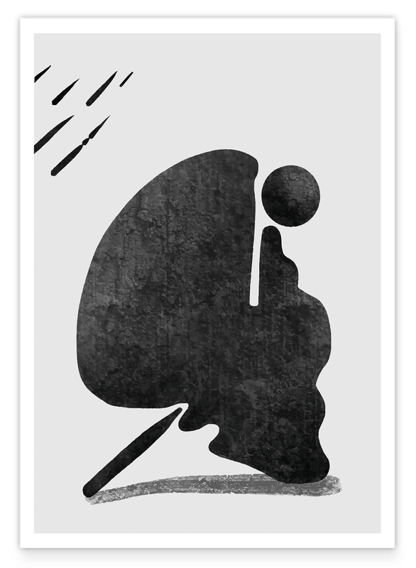 Waiting - Abstract in Black and White