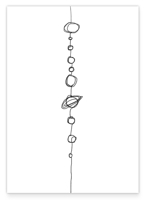 Minimalist drawing - planets