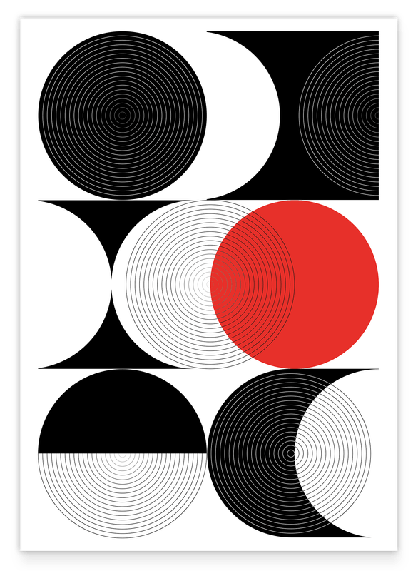 Circles in various variations - Red