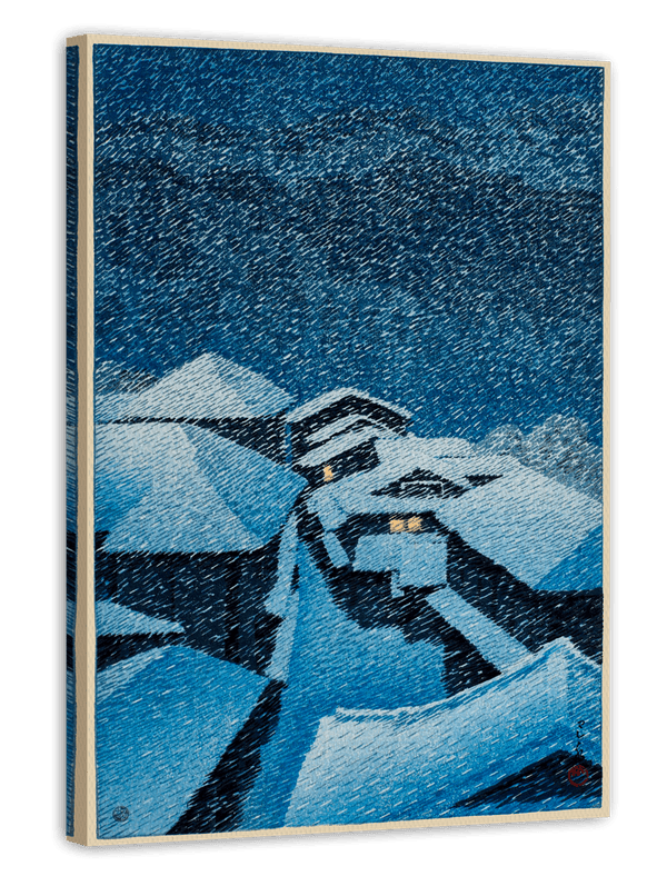 Kawase Hasui - Schneesturm in Hatori bei Nacht