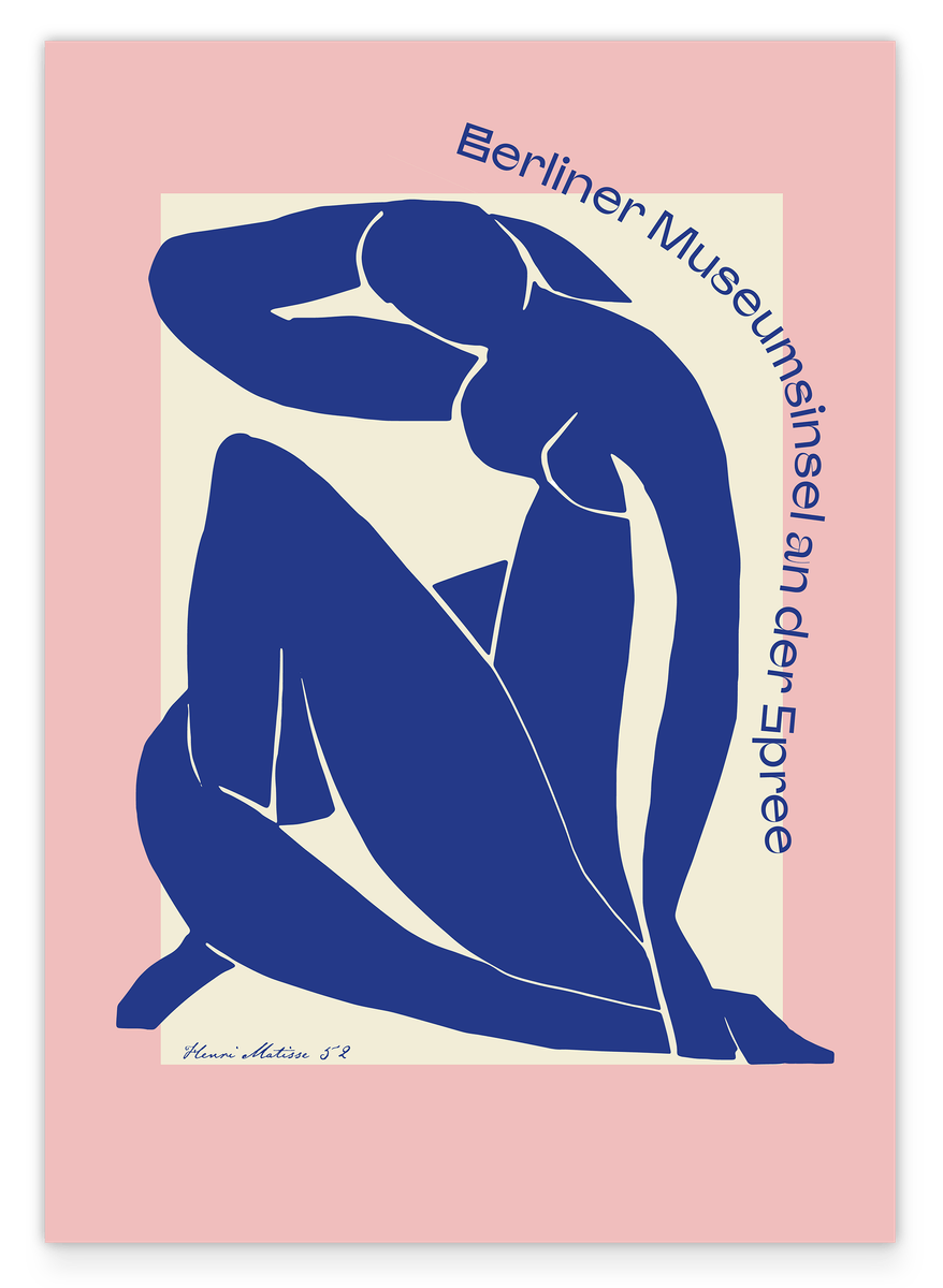 Berliner Museumsinsel - mit blauer Silhouette von Matisse inspiriert