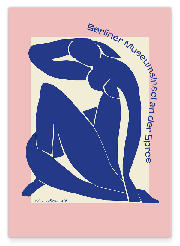 Berliner Museumsinsel - mit blauer Silhouette von Matisse inspiriert