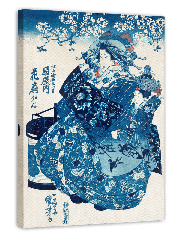 Utagawa Kuniyoshi - Ogiya Uchi Hanaogi in Blau