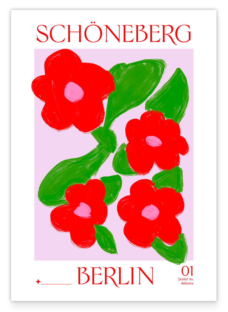 Berlin Schöneberg mit roten Blumen