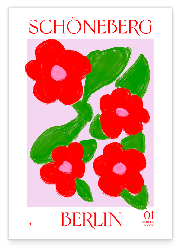 Berlin Schöneberg mit roten Blumen