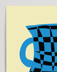 After Hover: Abstract vase with checkerboard pattern