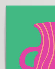 After Hover: Abstract vase with two handles in pink